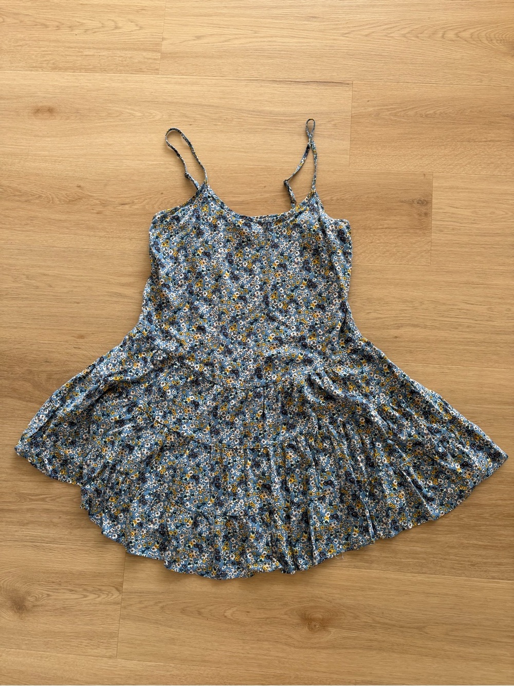 Wild Fable Blue Floral Sundress with Spaghetti Straps